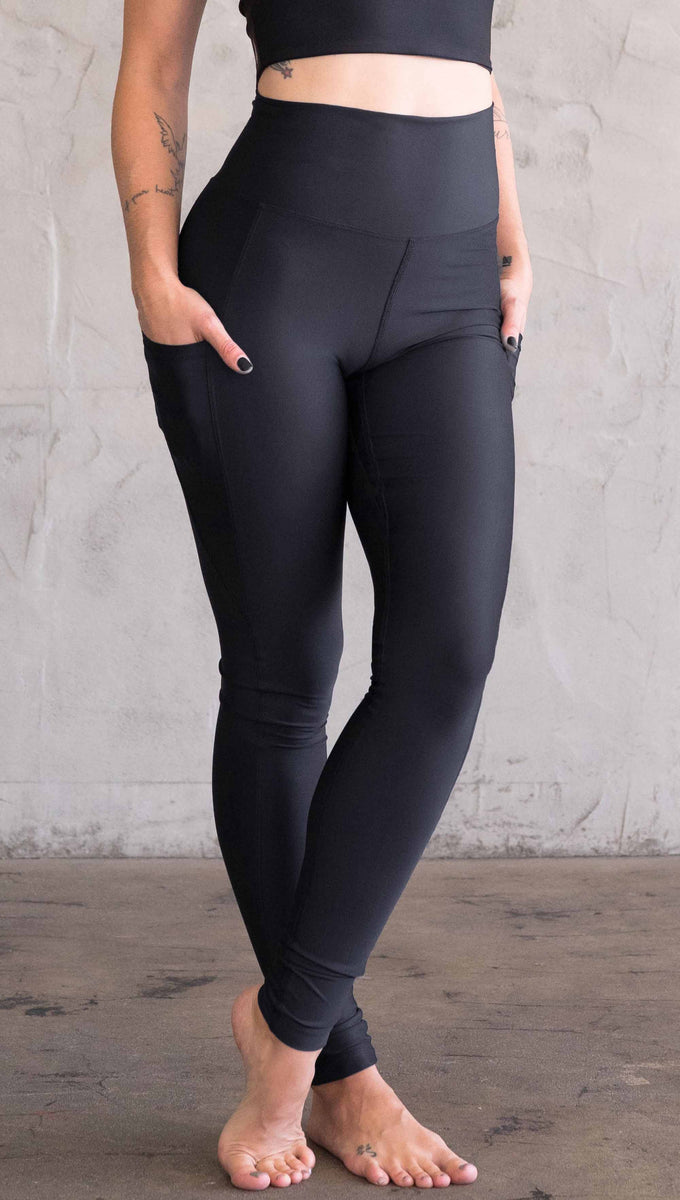 Solid Black - Yoga Pants w/pockets — Gilted Goose