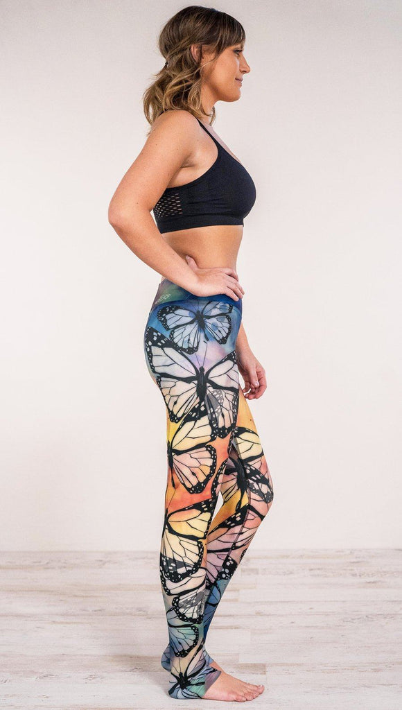  Monarch Butterfly Pattern Women's Yoga Pants High